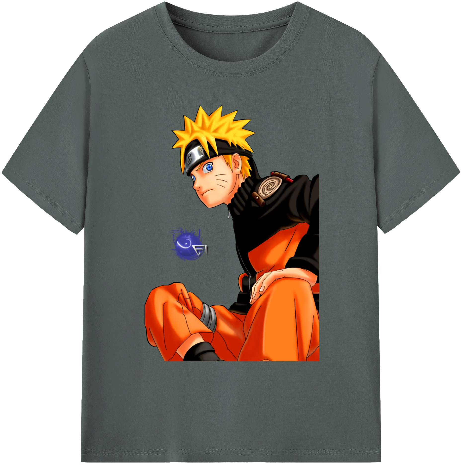 （画像用） NARUTO -ナルト- うずまき ナルト Uzumaki Naruto 綿100％ メンズ半袖Tシャツ｜肌触りやわらか＆通気性